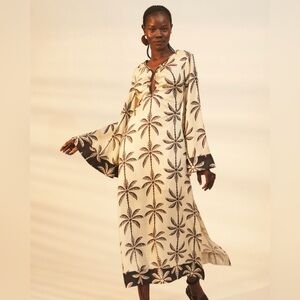 LA MAISE STUDIO Abena Midi Dress | Black White Tropical $289.00, NWT, L